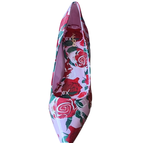 NWOT ALDO XOXO Lips & Roses Patent Stilettos Size 9 "HOT!" - Picture 15 of 16